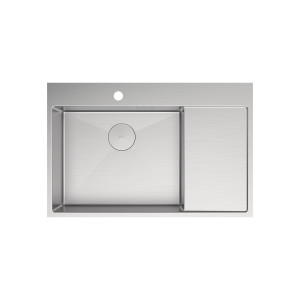 Кухонная мойка Lemark KEZADRA 780L прямоугольная с крылом из нержавеющей стали (чаша СЛЕВА) цвет: Сталь